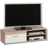Emob Meuble TV Gamba 120cm avec 1 porte - Chêne/Blanc
