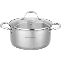 Arthur Martin Marmite avec couvercle, AM2513, acier inoxydable, 28cm, argenté