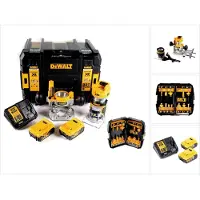 DeWalt DCW 604 P2 Fraiseuse combinée sans fil 18V 55mm + 2x batteries 5,0 Ah + 1x chargeur rapide + set de fraises 12 pcs dans TSTAK