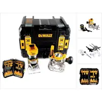 DeWalt DCW 604 NT Fraiseuse combinée sans fil 18V 55mm + set de fraises 12 pcs. en TSTAK - sans batterie ni chargeur