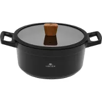Gerlach 1760 Natur Casserole De Induction Couvercle Céramique Fond Céramique De Trois Couches Pour Cuisinière De Gaz, Cuisinière Électrique De Céramique, 24 cm