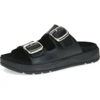 Caprice Damen, sandales plates en cuir, avec deux brides, semelle compensée, référence : 9-27202-46, taille : 37 EU, couleur : noir