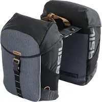 Basil Sacoche double Miles MIK black slate, 34x16x43, 34ltr, imperméable