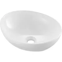 StarTech.com Vasque moderne ovale en céramique - Vasque à poser 409x341x144mm - Intérieur salle de bain - Céramique sanitaire de haute qualité - Design élégant