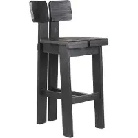 Bazar Bizar Tabouret de bar bois de teck noir 58x46x108cm