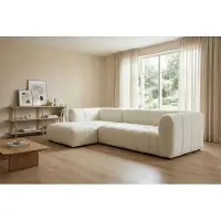 Tetris Canapé d'angle moderne Imola blanc crème – Confort et élégance intemporelle