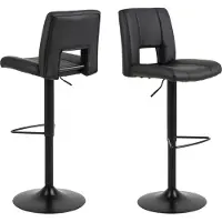 Freiraum Barhocker >Sylvia< (2er-Set) in schwarz - 41,5x115x52 (BxHxT)