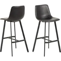 Freiraum Barhocker >I_Oregon< (2er-Set) in schwarz - 46,5x103x50 (BxHxT)
