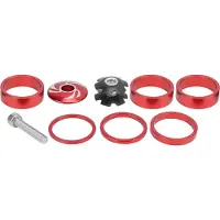 Gistuch 6 pièces d'entretoises pour casque de vélo en alliage d'aluminium, entretoises de potence de guidon de vélo pour VTT, rouge