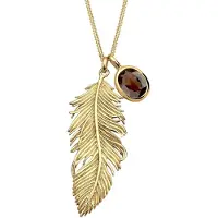 Elli Feder Boho Halskette mit Rauchquarz, (Argent massif 925 plaqué or rose)