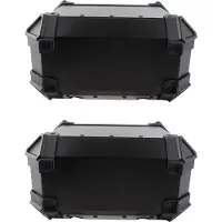 Gistuch Coffres latéraux pour moto, taille universelle, alliage d'aluminium, 18 l, gauche et droite, coffres rigides avec support, poignée de verrouillage pour casque