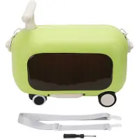 Gistuch Bagage à roulettes pour enfants, pied de 90 degrés, grande capacité, valise multifonctionnelle à roulettes pour les tout-petits, verte