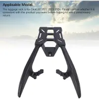 Gistuch Porte-bagages arrière pour moto, alliage d'aluminium, espace de rangement suffisant, finition noire mate, support de porte-charge pour Click160 2022 2023 2024