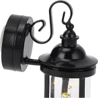 Gistuch 1:12 Mini lampe murale, jardin noir, abat-jour en verre, applique murale, maison de poupée, éclairage LED pour décoration DIY