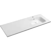Hak ARECA lavabo en fonte de marbre 141x51,5cm, à droite, blanc