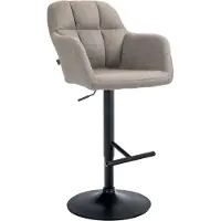 BellaFurn Tabouret de bar en tissu - Tabouret de bar - Confortable pour le jardin, réglable et pivotant à 360