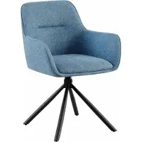 BellaFurn Bain de soleil pivotant de salle à manger en tissu - Design confortable - Fonction pivotante à 180° | Couleur : bleu