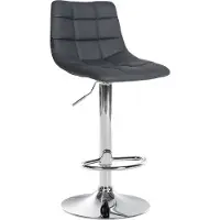 BellaFurn Tabouret de bar réglable en similicuir - Tabouret de bar - confort et rotation à 360° Option couleur : gris | Couleur de base : chrome