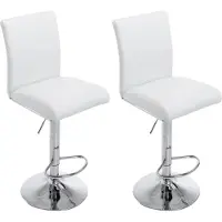BellaFurn set de 2 tabourets de bar -Tabouret haut -Hauteur confortable -À mettre à disposition, Finition simili-cuir | Couleur : Blanc