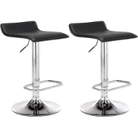 BellaFurn set de 2 tabourets de bar - tabouret - hauteur réglable en continu, rembourrage en similicuir | Couleur : noir