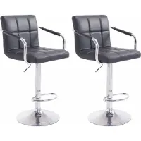 BellaFurn set de 2 tabourets de bar -Tabouret de bar -rotation 360°, confortable et facile d'entretien -similicuir | Couleur : noir | Couleur de base : chrome