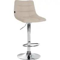 BellaFurn Tabouret de bar réglable - tabouret - pivotant à 360 ° et confortable, rembourrage classique élégant | Couleur : crème | Couleur de base : chrome