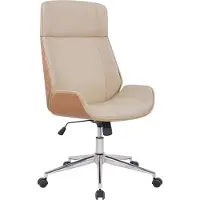 BellaFurn Chaise de bureau moderne - chaise de bureau - fonction pivotante, grand confort | Couleur : naturel/crème