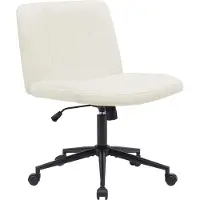 BellaFurn Chaise de bureau - chaise pivotante ergonomique - réglable en hauteur & pivotant à 360 degrés | Couleur : crème | Matériau : souple