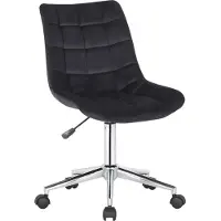 BellaFurn Chaise de bureau en velours - chaise de bureau ergonomique - réglable en hauteur et fonction pivotante | Couleur : noir