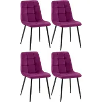BellaFurn Set de quatre chaises de salle à manger - Chaises de cuisine - rembourrage confortable en velours