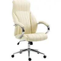 BellaFurn Chaise de bureau de luxe en cuir - chaise de bureau - toujours confortable | couleur : crème