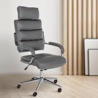 BellaFurn Chaise de bureau ergonomique - Chaise de bureau - Haute stabilité et confort durable | Couleur : Gris