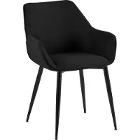 BellaFurn Chaise de salle à manger moderne - Chaise noire - Confortable et facile d'entretien - Rembourrage en tissu