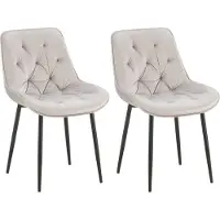 BellaFurn ensemble de 2 chaises de salle à manger Velvet - Chaises de cuisine - Grand confort d'assise | Couleur : Gris