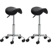 BellaFurn kit de 2 butoirs rotatifs - palettes de travail - réglables en hauteur, similicuir facile à entretenir | Couleur : noir