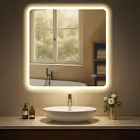 BellaFurn Miroir de salle de bain LED 80 x 80 cm - miroir mural - éclairage variable et fonction anti-condensation