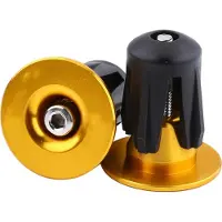 Gistuch 2pcs colorés vélo aluminium -barre de guidon -connecteurs -capuchons (or)