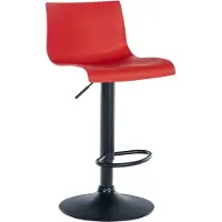 BellaFurn Tabouret de bar moderne - hauteur d'assise tendance - pivotant et réglable à 360° | Couleur : rouge | Matière : plastique