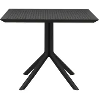 BellaFurn Table 80x80cm - Table Bisto - Polypropylène résistant aux intempéries, résistant aux UV | Couleur : Noir