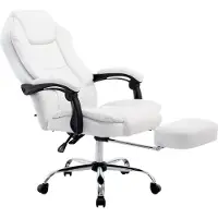 BellaFurn Chaise de bureau - Chaise de bureau classique - Similicuir de haute qualité pour un confort d'assise optimal | Couleur : blanc
