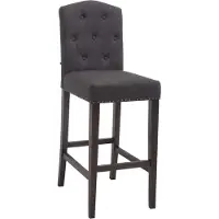 BellaFurn Tabouret de bar élégant - Tabouret de bar en caoutchouc - Grand confort d'assise - Structure robuste en Rubberhout | Couleur d'habillage : antiquités | Couleur : gris foncé