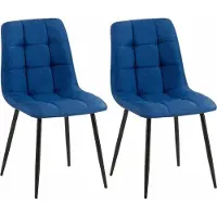 BellaFurn set de 2 chaises de salle à manger - Chaises de cuisine - Design facile d'entretien | Couleur : Bleu | Matériau : Poussière