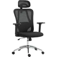 BellaFurn Chaise de bureau ergonomique - Chaise de bureau - Appui-lordose et appui-tête réglables pour un confort supplémentaire | Couleur : noir