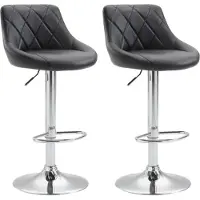 BellaFurn lot de 2 tabourets de bar - tabourets élégants - hauteur réglable avec fonction rotation 360° | Couleur : noir