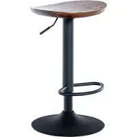 BellaFurn Wood Bart Table - Tabouret de bar - dans un design réglable en hauteur, élégant et durable | Couleur : noyer