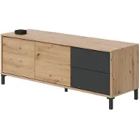 Freiraum Lowboard >Brooklyn< in Nodi-Eiche/Anthrazit-Grau - 130x47x41 (BxHxT)