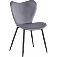 BellaFurn Chaise de salle à manger moderne en velours - chaise baquet - confort ergonomique - gris foncé, base en métal