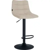 BellaFurn Tabouret de bar réglable - Tabouret - pivotant à 360 ° et confortable, rembourrage classique élégant | Couleur : crème | Couleur de base : noir