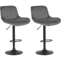 BellaFurn set de 2 tabourets de bar noir - Tabouret de bar - Confort réglable | Couleur : Gris foncé. Matériau : souple