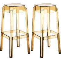 BellaFurn Ensemble de tabourets de bar - Tabourets hauts, design résistant aux UV et empilables - Moderne et fonctionnel | Couleur : ambre